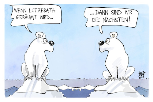 Cartoon: Lützerath und das Klima (medium) by Kostas Koufogiorgos tagged lützerath,klima,eisbär,arktis,braunkohle,rwe,räumung,lützerath,klima,eisbär,arktis,braunkohle,rwe,räumung