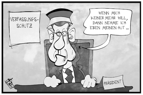 Cartoon: Maaßens Hut (medium) by Kostas Koufogiorgos tagged karikatur,koufogiorgos,illustration,cartoon,maaßen,hut,deutschland,verfassungsschutz,entlassung,präsident,hutbürger,karikatur,koufogiorgos,illustration,cartoon,maaßen,hut,deutschland,verfassungsschutz,entlassung,präsident,hutbürger