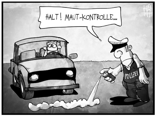 Cartoon: Maut-Kontrolle (medium) by Kostas Koufogiorgos tagged karikatur,koufogiorgos,cartoon,illustration,auto,maut,kontrolle,verkehr,polizei,polizist,autofahrer,gebühr,spray,politik,karikatur,koufogiorgos,cartoon,illustration,auto,maut,kontrolle,verkehr,polizei,polizist,autofahrer,gebühr,spray,politik