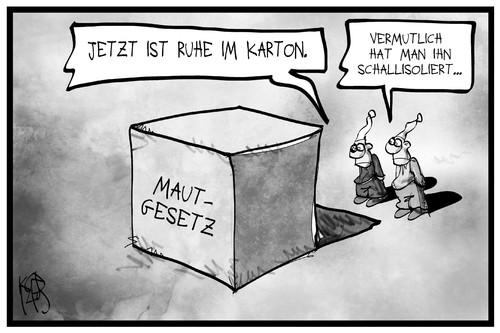 Cartoon: Maut-Streit (medium) by Kostas Koufogiorgos tagged karikatur,koufogiorgos,illustration,cartoon,maut,gesetz,karton,pkw,strassengebühr,streit,ruhe,politik,karikatur,koufogiorgos,illustration,cartoon,maut,gesetz,karton,pkw,strassengebühr,streit,ruhe,politik