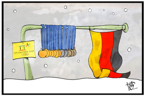 Cartoon: Medaillen für Deutschland (medium) by Kostas Koufogiorgos tagged karikatur,koufogiorgos,illustration,cartoon,sport,olympia,olympische,spiele,medaillen,medaillenspiegel,gold,silber,bronze,fahne,flagge,deutschland,erfolg,sieg,karikatur,koufogiorgos,illustration,cartoon,sport,olympia,olympische,spiele,medaillen,medaillenspiegel,gold,silber,bronze,fahne,flagge,deutschland,erfolg,sieg