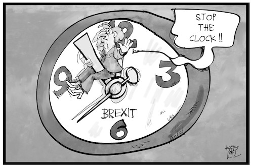 Cartoon: Mehr Zeit für den Brexit (medium) by Kostas Koufogiorgos tagged karikatur,koufogiorgos,illustration,cartoon,brexit,uhr,may,deal,zeit,eu,austritt,uk,grossbritannien,karikatur,koufogiorgos,illustration,cartoon,brexit,uhr,may,deal,zeit,eu,austritt,uk,grossbritannien