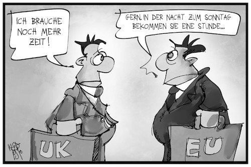 Cartoon: Mehr Zeit für den Brexit (medium) by Kostas Koufogiorgos tagged karikatur,koufogiorgos,illustration,cartoon,brexit,verlängerung,uhr,zeit,umstellung,winter,europa,uk,eu,karikatur,koufogiorgos,illustration,cartoon,brexit,verlängerung,uhr,zeit,umstellung,winter,europa,uk,eu