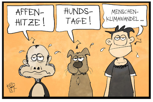 Cartoon: Menschen-Klimawandel (medium) by Kostas Koufogiorgos tagged karikatur,koufogiorgos,hund,affe,mensch,klima,klimawandel,hitze,hitzewelle,karikatur,koufogiorgos,hund,affe,mensch,klima,klimawandel,hitze,hitzewelle