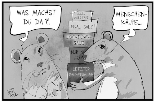Cartoon: Menschenkäufe (medium) by Kostas Koufogiorgos tagged karikatur,koufogiorgos,illustration,cartoon,menschenkauf,hamsterkauf,lockdown,panik,verbraucher,pandemie,einkaufen,karikatur,koufogiorgos,illustration,cartoon,menschenkauf,hamsterkauf,lockdown,panik,verbraucher,pandemie,einkaufen