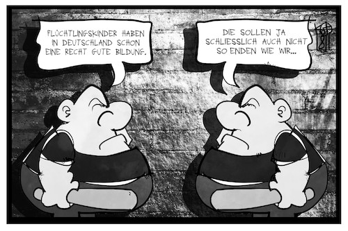 Cartoon: Migration und Bildung (medium) by Kostas Koufogiorgos tagged karikatur,koufogiorgos,illustration,cartoon,migration,bildung,flüchtling,neonazi,dummheit,unesco,karikatur,koufogiorgos,illustration,cartoon,migration,bildung,flüchtling,neonazi,dummheit,unesco