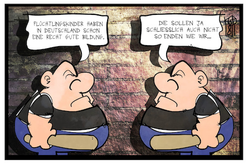 Cartoon: Migration und Bildung (medium) by Kostas Koufogiorgos tagged karikatur,koufogiorgos,illustration,cartoon,migration,bildung,flüchtling,neonazi,dummheit,unesco,karikatur,koufogiorgos,illustration,cartoon,migration,bildung,flüchtling,neonazi,dummheit,unesco