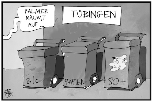 Cartoon: Mülltrennung in Tübingen (medium) by Kostas Koufogiorgos tagged karikatur,koufogiorgos,illustration,cartoon,tuebingen,palmer,müll,corona,pandemie,sozialdarwisnismus,auslese,selektion,karikatur,koufogiorgos,illustration,cartoon,tuebingen,palmer,müll,corona,pandemie,sozialdarwisnismus,auslese,selektion