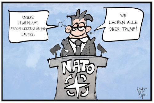 Cartoon: NATO-Gipfel (medium) by Kostas Koufogiorgos tagged karikatur,koufogiorgos,illustration,cartoon,nato,abschlusserklärung,trump,gipfel,mitgliedsstaaten,militär,bündnis,karikatur,koufogiorgos,illustration,cartoon,nato,abschlusserklärung,trump,gipfel,mitgliedsstaaten,militär,bündnis