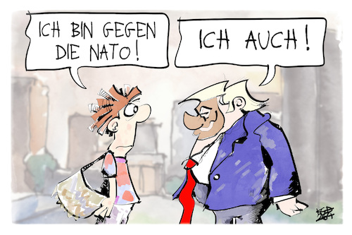 Cartoon: NATO (medium) by Kostas Koufogiorgos tagged karikatur,koufogiorgos,nato,demonstration,protest,karikatur,koufogiorgos,nato,demonstration,protest