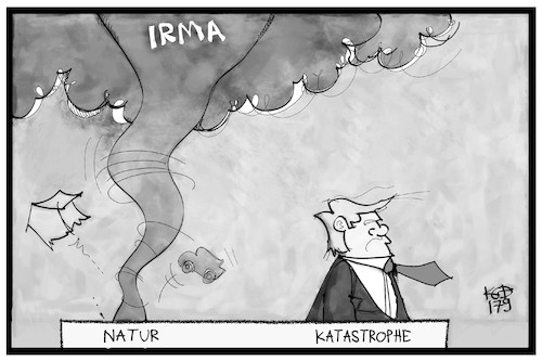 Cartoon: Naturkatastrophe (medium) by Kostas Koufogiorgos tagged karikatur,koufogiorgos,illustration,cartoon,irma,natur,katastrophe,hurricane,trump,usa,karikatur,koufogiorgos,illustration,cartoon,irma,natur,katastrophe,hurricane,trump,usa