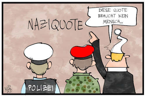 Cartoon: Neonazi-Quote (medium) by Kostas Koufogiorgos tagged karikatur,koufogiorgos,illustration,cartoon,neonazi,quote,deutschland,beruf,michel,polizei,bundeswehr,karikatur,koufogiorgos,illustration,cartoon,neonazi,quote,deutschland,beruf,michel,polizei,bundeswehr