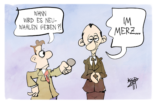 Cartoon: Neuwahlen (medium) by Kostas Koufogiorgos tagged karikatur,koufogiorgos,merz,neuwahlen,karikatur,koufogiorgos,merz,neuwahlen