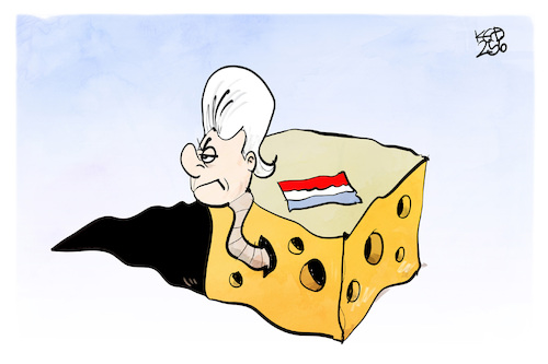Cartoon: Niederlande (medium) by Kostas Koufogiorgos tagged karikatur,koufogiorgos,niederlande,wilders,käse,wurm,karikatur,koufogiorgos,niederlande,wilders,käse,wurm
