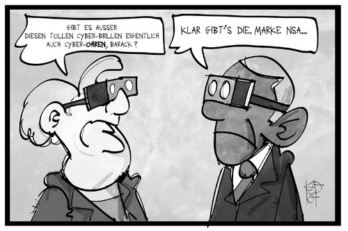 Cartoon: NSA-Ohren (medium) by Kostas Koufogiorgos tagged karikatur,koufogiorgos,illustration,cartoon,merkel,obama,cyber,brille,ohren,nsa,überwachung,abhören,spionage,geheimdienst,karikatur,koufogiorgos,illustration,cartoon,merkel,obama,cyber,brille,ohren,nsa,überwachung,abhören,spionage,geheimdienst