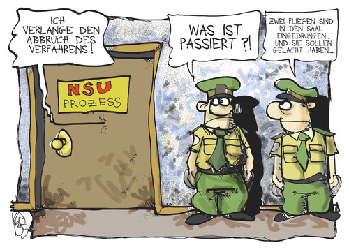 Cartoon: NSU-Prozess (medium) by Kostas Koufogiorgos tagged nsu,prozess,münchen,olg,gericht,justiz,terrorismus,rechtsextremismus,zschäpe,karikatur,koufogiorgos,nsu,prozess,münchen,olg,gericht,justiz,terrorismus,rechtsextremismus,zschäpe,karikatur,koufogiorgos