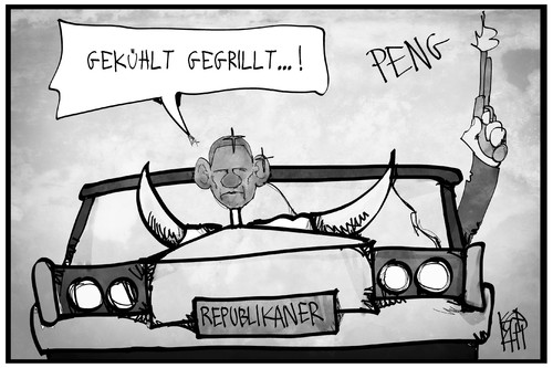 Obama auf dem Kühlergrill Obama auf dem Kühlergrill