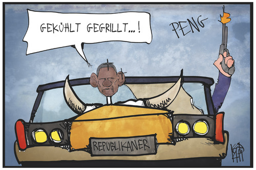 Obama auf dem Kühlergrill Obama auf dem Kühlergrill