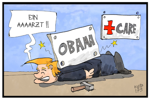 Cartoon: Obamacare (medium) by Kostas Koufogiorgos tagged karikatur,koufogiorgos,illustration,cartoon,obamacare,trump,umbau,arzt,krankenversicherung,usa,sozialstaat,karikatur,koufogiorgos,illustration,cartoon,obamacare,trump,umbau,arzt,krankenversicherung,usa,sozialstaat