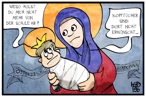 Cartoon: Österreichische Madonna (medium) by Kostas Koufogiorgos tagged karikatur,koufogiorgos,illustration,cartoon,madonna,österreich,kopftuch,kind,jesus,christus,christentum,religion,religiös,symbol,rassismus,karikatur,koufogiorgos,illustration,cartoon,madonna,österreich,kopftuch,kind,jesus,christus,christentum,religion,religiös,symbol,rassismus