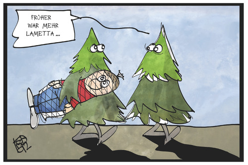 Cartoon: Oh Tannenbaum (medium) by Kostas Koufogiorgos tagged karikatur,koufogiorgos,illustration,cartoon,tannenbaum,weihnachtsbaum,lametta,mensch,weihnachten,schmuck,dekoration,loriot,karikatur,koufogiorgos,illustration,cartoon,tannenbaum,weihnachtsbaum,lametta,mensch,weihnachten,schmuck,dekoration,loriot