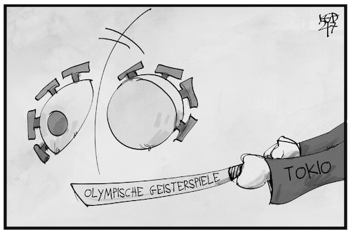 Cartoon: Olympische Geisterspiele (medium) by Kostas Koufogiorgos tagged karikatur,koufogiorgos,illustration,cartoon,olympia,tokia,geisterspiele,sport,corona,samurai,karikatur,koufogiorgos,illustration,cartoon,olympia,tokia,geisterspiele,sport,corona,samurai