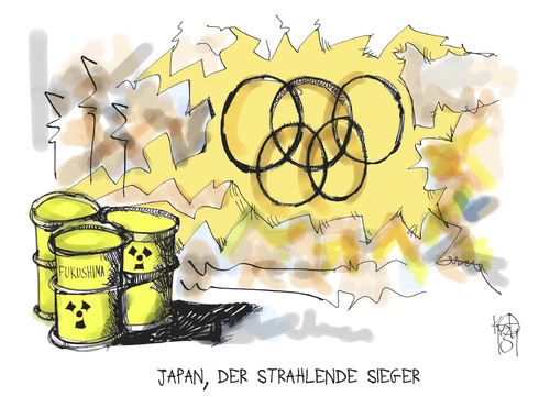 Cartoon: Olympische Spiele (medium) by Kostas Koufogiorgos tagged sport,umwelt,gau,atomkraft,fukushima,japan,tokio,spiele,olympische,olympia,koufogiorgos,karikatur,olympia,olympische,spiele,tokio,japan,fukushima,atomkraft,gau,umwelt,sport,karikatur,koufogiorgos