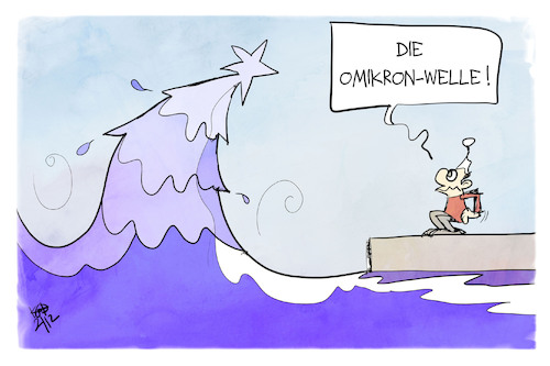 Cartoon: Omikron-Welle (medium) by Kostas Koufogiorgos tagged karikatur,koufogiorgos,illustration,cartoon,omikron,weihnachten,weihnachtsbaum,welle,pandemie,michel,wasser,corona,karikatur,koufogiorgos,illustration,cartoon,omikron,weihnachten,weihnachtsbaum,welle,pandemie,michel,wasser,corona