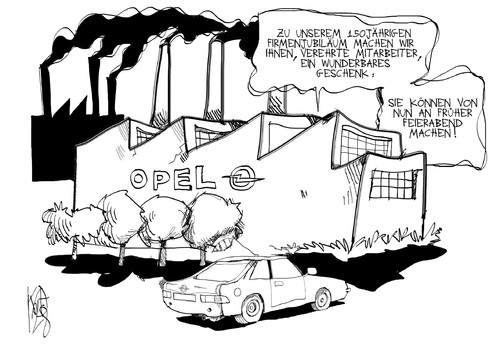 Cartoon: Opel (medium) by Kostas Koufogiorgos tagged karikatur,automobilindustrie,auto,geschenk,mitarbeiter,geburtstag,kurzarbeit,wirtschaft,opel,koufogiorgos,kostas,opel,wirtschaft,kurzarbeit,geburtstag,mitarbeiter,geschenk,auto,automobilindustrie,karikatur,kostas,koufogiorgos