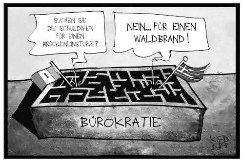 Cartoon: Opfer der Bürokratie (medium) by Kostas Koufogiorgos tagged karikatur,koufogiorgos,illustration,cartoon,opfer,bürokratie,labyrinth,europa,griechenland,italien,brand,brückeneinsturz,genua,karikatur,koufogiorgos,illustration,cartoon,opfer,bürokratie,labyrinth,europa,griechenland,italien,brand,brückeneinsturz,genua