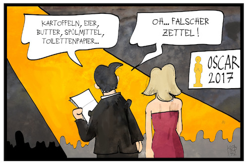 Cartoon: Oscar-Verleihung (medium) by Kostas Koufogiorgos tagged karikatur,koufogiorgos,illustration,cartoon,oscar,verleihung,umschlag,zettel,verwechslung,academy,hollywood,film,preisverleihung,einkaufszettel,karikatur,koufogiorgos,illustration,cartoon,oscar,verleihung,umschlag,zettel,verwechslung,academy,hollywood,film,preisverleihung,einkaufszettel