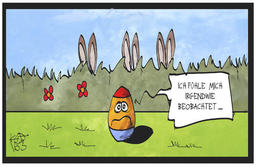 Osterei unter Beobachtung Osterei unter Beobachtung