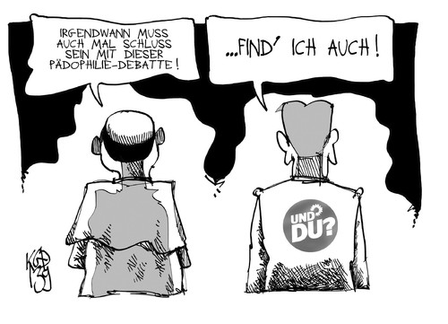 Cartoon: Pädophilie-Debatte (medium) by Kostas Koufogiorgos tagged pädophilie,kirche,grüne,missbrauch,kinder,karikatur,koufogiorgos,pädophilie,kirche,grüne,missbrauch,kinder,karikatur,koufogiorgos