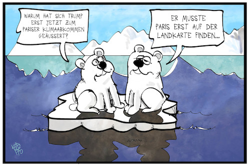 Cartoon: Pariser Klimaabkommen (medium) by Kostas Koufogiorgos tagged karikatur,koufogiorgos,illustration,cartoon,klima,abkommen,eisbär,eisscholle,erderwärmung,klimawandel,trump,paris,landkarte,geographie,karikatur,koufogiorgos,illustration,cartoon,klima,abkommen,eisbär,eisscholle,erderwärmung,klimawandel,trump,paris,landkarte,geographie