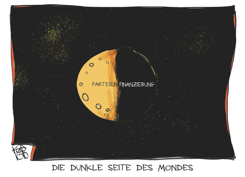 Cartoon: Parteienfinanzierung (medium) by Kostas Koufogiorgos tagged parteienfinanzierung,geld,spende,bmw,mond,korruption,politik,karikatur,koufogiorgos,parteienfinanzierung,geld,spende,bmw,mond,korruption,politik,karikatur,koufogiorgos