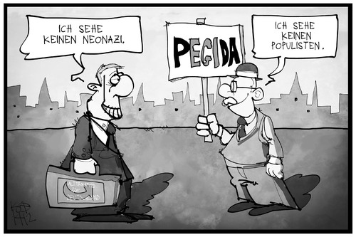 Cartoon: PEGIDA (medium) by Kostas Koufogiorgos tagged karikatur,koufogiorgos,illustration,cartoon,pegida,demonstration,afd,neonazi,populist,politik,partei,karikatur,koufogiorgos,illustration,cartoon,pegida,demonstration,afd,neonazi,populist,politik,partei