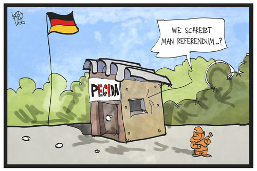 Cartoon: Pegida (medium) by Kostas Koufogiorgos tagged koufogiorgos,illustration,cartoon,karikatur,austritt,brexit,eu,europa,referendum,pegida,deutschland,uk,grossbritannien,gartenzwerg,populismus,inspiration,idee,politik,demokratie,koufogiorgos,illustration,cartoon,karikatur,austritt,brexit,eu,europa,referendum,pegida,deutschland,uk,grossbritannien,gartenzwerg,populismus,inspiration,idee,politik,demokratie