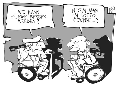 Cartoon: Pflegereform (medium) by Kostas Koufogiorgos tagged karikatur,cartoon,illustration,koufogiorgos,pflegetag,alter,krankenpflege,altenpflege,pflegereform,geld,lotto,rentner,gesundheit,gesellschaft,karikatur,cartoon,illustration,koufogiorgos,pflegetag,alter,krankenpflege,altenpflege,pflegereform,geld,lotto,rentner,gesundheit,gesellschaft