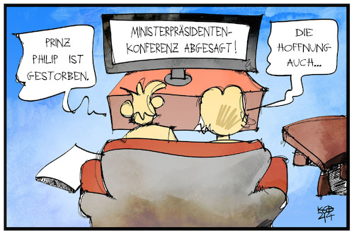 Cartoon: Philip und die Hoffnung (medium) by Kostas Koufogiorgos tagged karikatur,koufogiorgos,illustration,cartoon,mpk,philip,hoffnung,tod,sterben,fernsehen,nachrichten,pandemie,royal,uk,prinz,karikatur,koufogiorgos,illustration,cartoon,mpk,philip,hoffnung,tod,sterben,fernsehen,nachrichten,pandemie,royal,uk,prinz