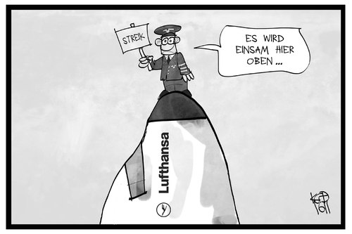 Cartoon: Pilotenstreik (medium) by Kostas Koufogiorgos tagged karikatur,koufogiorgos,illustration,cartoon,pilotenstreik,pilot,lufthansa,einsam,allein,berg,gipfel,flugzeug,streik,arbeitskampf,cockpit,karikatur,koufogiorgos,illustration,cartoon,pilotenstreik,pilot,lufthansa,einsam,allein,berg,gipfel,flugzeug,streik,arbeitskampf,cockpit