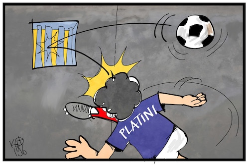 Cartoon: Platini (medium) by Kostas Koufogiorgos tagged karikatur,koufogiorgos,illustration,cartoon,platini,uefa,fussball,gefängnis,korruption,haft,verband,katar,wm,karikatur,koufogiorgos,illustration,cartoon,platini,uefa,fussball,gefängnis,korruption,haft,verband,katar,wm