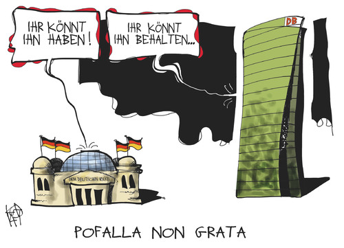 Cartoon: Pofalla non grata (medium) by Kostas Koufogiorgos tagged pofalla,bahn,aufsichtsrat,vorstand,wirtschaft,politik,reichstag,berlin,karikatur,koufogiorgos,pofalla,bahn,aufsichtsrat,vorstand,wirtschaft,politik,reichstag,berlin,karikatur,koufogiorgos