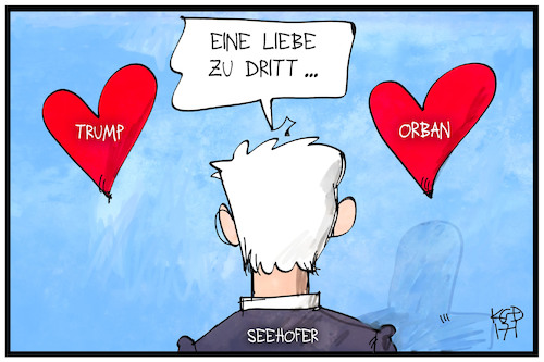 Cartoon: Populisten-Dreier (medium) by Kostas Koufogiorgos tagged karikatur,koufogiorgos,illustration,cartoon,seehofer,orban,trump,liebe,herz,dreier,dreiecksbeziehung,politik,populisten,csu,karikatur,koufogiorgos,illustration,cartoon,seehofer,orban,trump,liebe,herz,dreier,dreiecksbeziehung,politik,populisten,csu