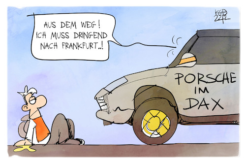 Cartoon: Porsche im DAX (medium) by Kostas Koufogiorgos tagged karikatur,koufogiorgos,porsche,dax,klima,kleber,aktivisten,strasse,blockade,karikatur,koufogiorgos,porsche,dax,klima,kleber,aktivisten,strasse,blockade