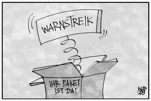 Cartoon: Post-Warnstreik (medium) by Kostas Koufogiorgos tagged karikatur,koufogiorgos,illustration,cartoon,post,warnstreik,arbeit,soziales,paket,lieferung,paketdienst,karikatur,koufogiorgos,illustration,cartoon,post,warnstreik,arbeit,soziales,paket,lieferung,paketdienst