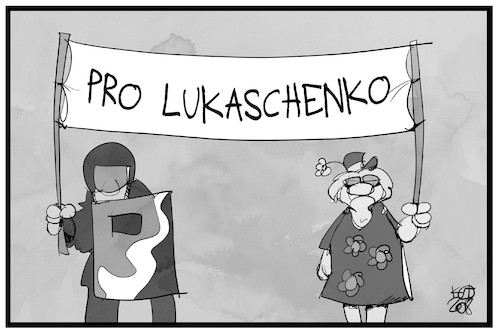 Cartoon: Pro Lukaschenko (medium) by Kostas Koufogiorgos tagged karikatur,koufogiorgos,illustration,cartoon,lukaschenlo,polizei,polizeigewalt,demonstration,belarus,protest,demokratie,karikatur,koufogiorgos,illustration,cartoon,lukaschenlo,polizei,polizeigewalt,demonstration,belarus,protest,demokratie