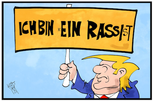 Cartoon: Rassist Trump (medium) by Kostas Koufogiorgos tagged karikatur,koufogiorgos,illustration,cartoon,trump,rassismus,rassist,dementi,schild,verneinung,usa,präsident,karikatur,koufogiorgos,illustration,cartoon,trump,rassismus,rassist,dementi,schild,verneinung,usa,präsident