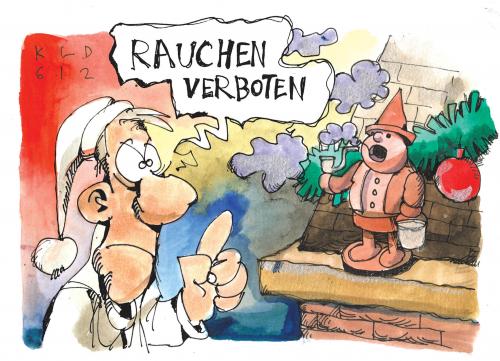 Cartoon: Rauchen verboten! (medium) by Kostas Koufogiorgos tagged rauchen,nichtraucherschutz,gesundheit,rauchen,rauch,raucher,rauchverbot,räuchermann,räuchermännchen,räuchermännlein,nichtraucherschutz,kettenraucher,gesundheit,droge,krank,qualm,passiv,aktiv,nikotin,zigaretten,streichholz,pfeife,kneipe,bar,gesetz,regel,regeln,protest,rüge,rügen,schimpfen,weihnachten