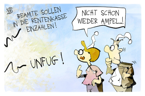 Cartoon: Regierungsstreit (medium) by Kostas Koufogiorgos tagged karikatur,koufogiorgos,bas,rente,beamte,regierung,ampel,streit,spd,union,karikatur,koufogiorgos,bas,rente,beamte,regierung,ampel,streit,spd,union