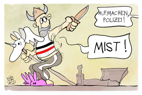 Cartoon: Reichsbürger (medium) by Kostas Koufogiorgos tagged karikatur,koufogiorgos,reichsbürger,razzia,polizei,karikatur,koufogiorgos,reichsbürger,razzia,polizei